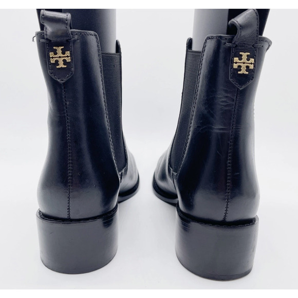 NEW TORY BURCH PERFECT BLACK 45MM LEATHER CHELSEA ANKLE BOOTIE BOOTS 152801 SZ 5 - Picture 5 of 8